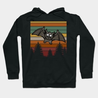 Bat Vintage Sunset Retro Halloween Design Hoodie